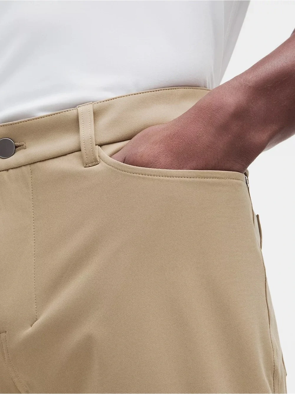 Lululemon ABC Classic-Fit Pant Men 36 Khaki New Warpstreme Reflective Cuffs